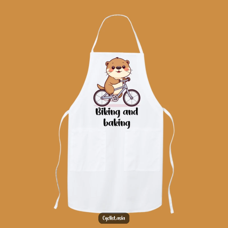 Funny Otter Cycling Apron: Chef’s Humorous Kitchen Companion for Cooks