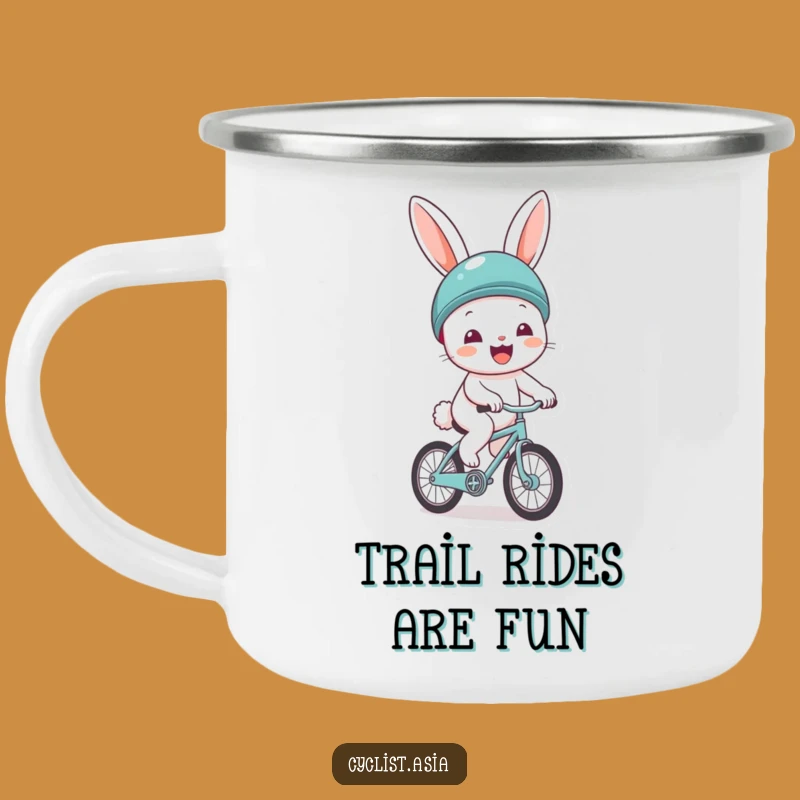 Funny Cheerful Bunny Helmet Bicycle Camping Mug - Outdoor Joyful Ride