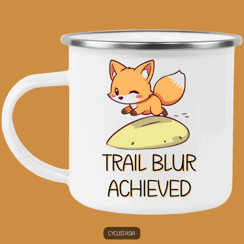 Funny Playful Fox Zooming Camping Mug - Outdoor Adventure Drinkware