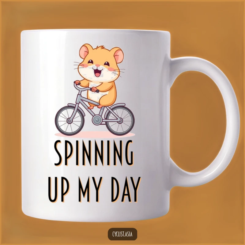 Funny Hamster Bicycle Mug: Joyful Rider Hamster for a Cheerful Funny Gift