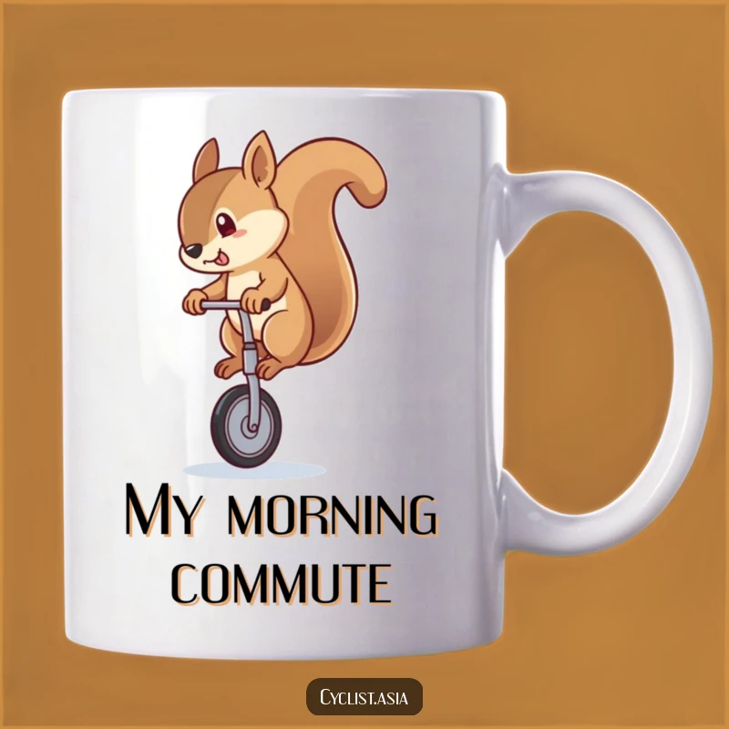 Funny Squirrel Unicycle Wobble Mug - A Hilarious Gift for Circus Lovers