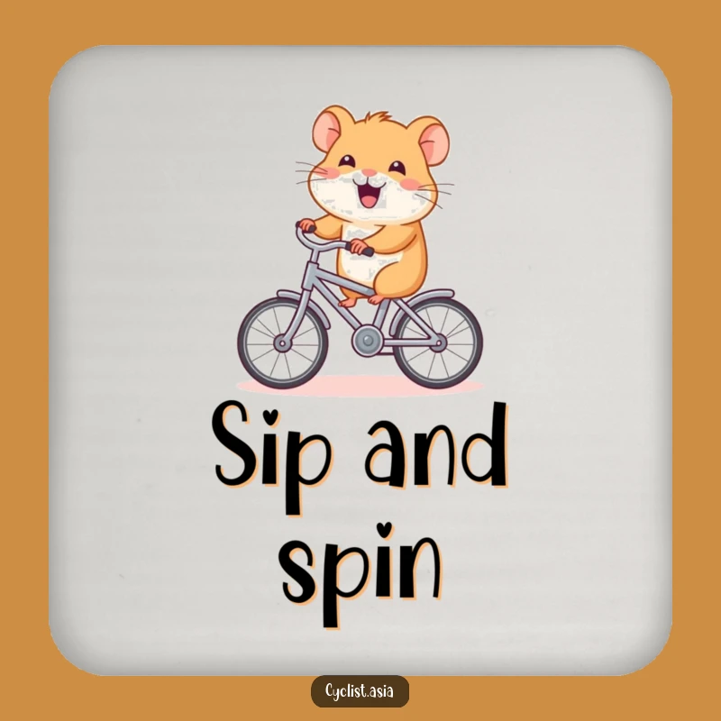 Funny Hamster Bike Coaster: Joyful Hamster Drink Protector, a Tiny Funny Gift