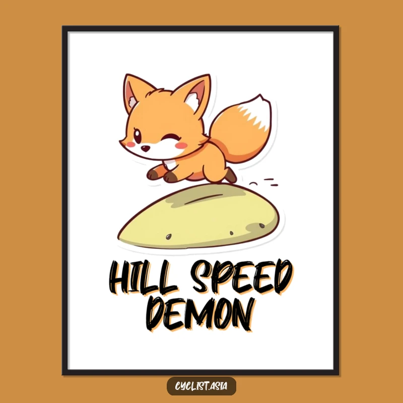 Funny Playful Fox Zooming Poster - Fast Character Wall Art