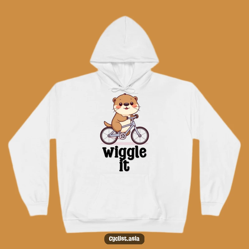 Cozy Funny Otter Cycling Hoodie: Warm & Humorous Gift for All Ages