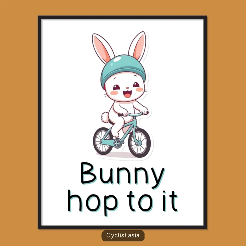 Free Printable Bunny Wall Art: Helmet Bike Ride Funny Downloadable Decor