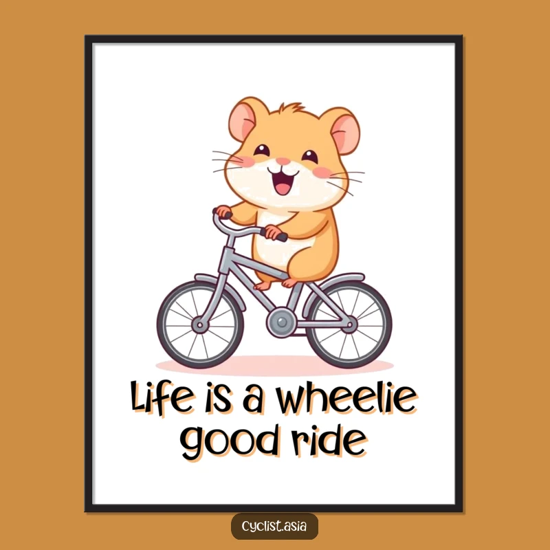 Funny Free Printable Hamster Bicycle Wall Art - Downloadable Humorous Decor