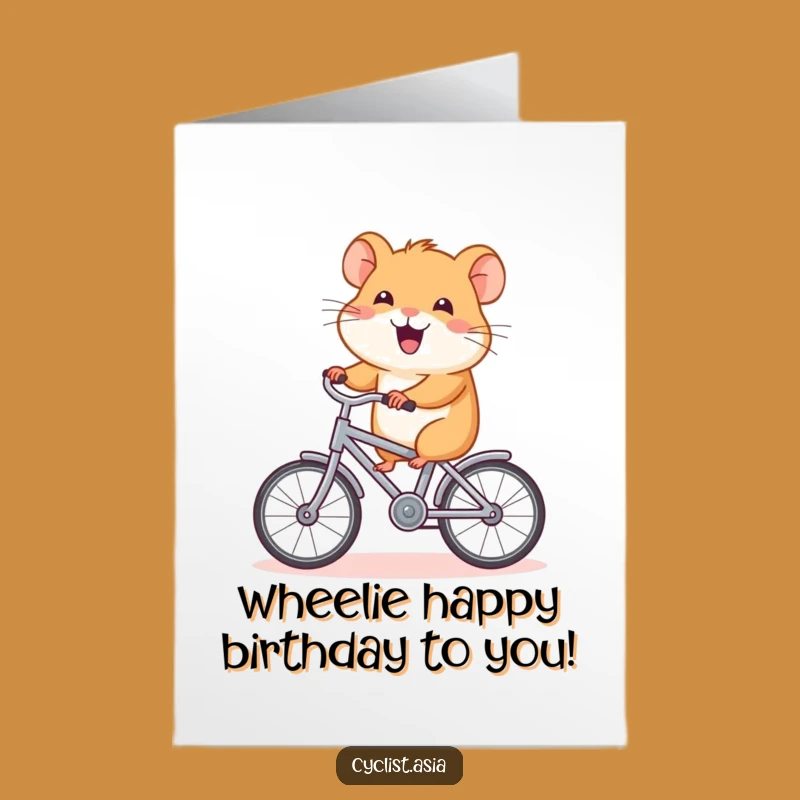 Free Printable Hamster Birthday Card - Funny Cycling Joy Downloadable Gift