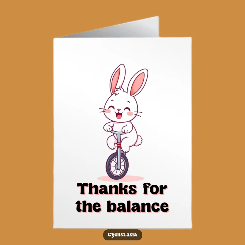 Free Printable Bunny Thank You Card - Funny Unicycle Gratitude