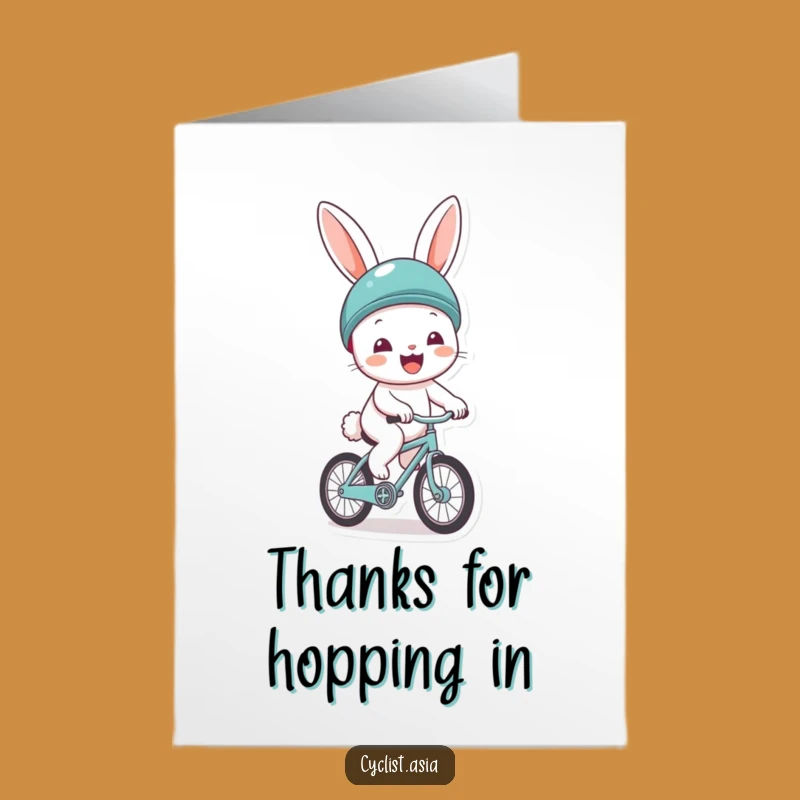 Free Printable Bunny Thank You Card: Helmet Bike Ride Funny Downloadable Gift