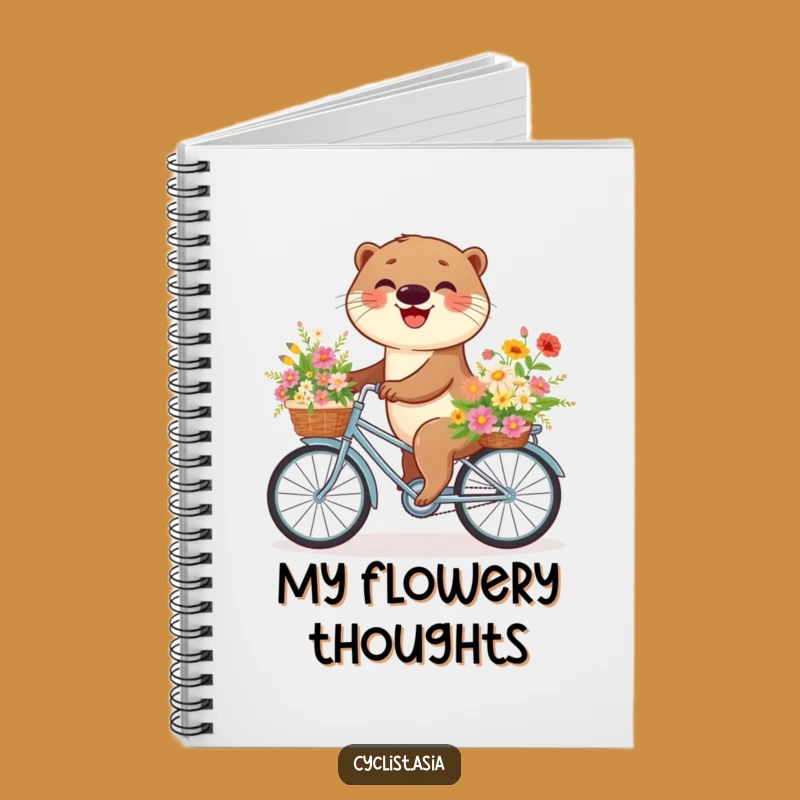 Funny Otter Flower Bike Notebook - Capture Your Blooming Ideas