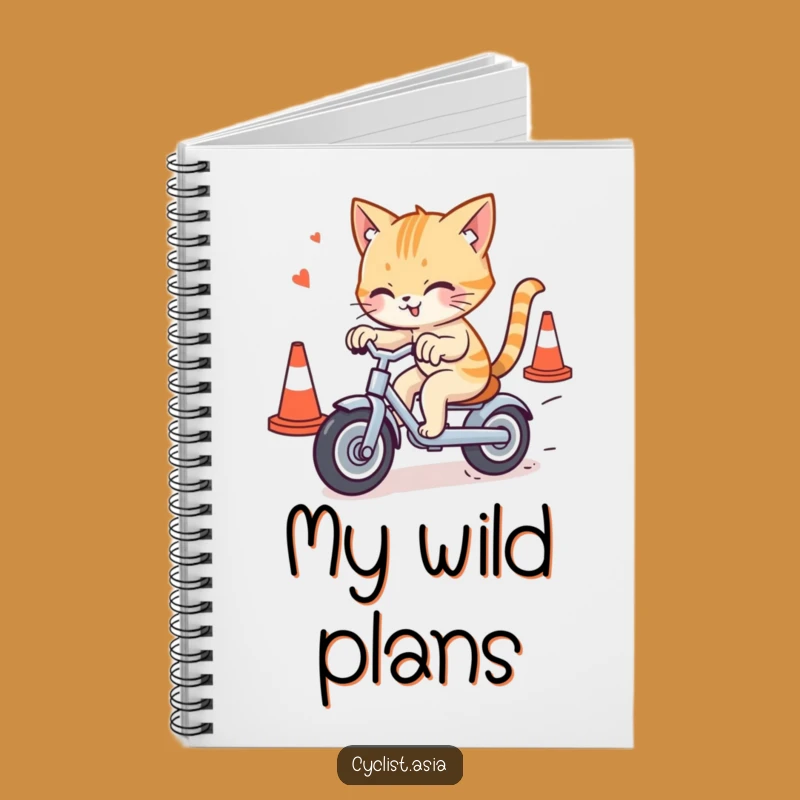 Funny Cat Tricycle Cones Notebook - Jot Down Your Feline Thoughts