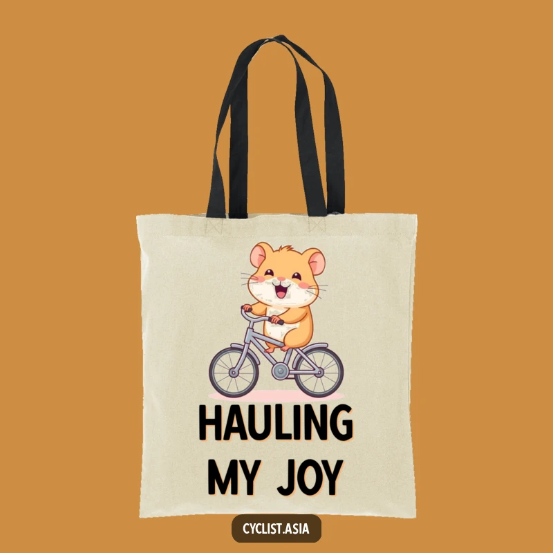 Funny Hamster Bike Tote: Joyful Hamster Bag for Errands, a Chic Funny Gift